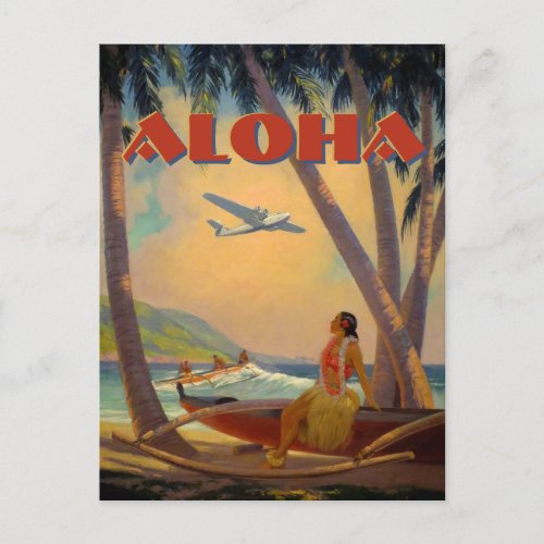 Vintage Tropical Hawaii Aloha Postcard