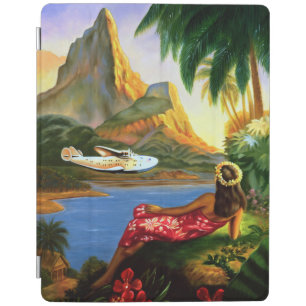 Vintage Tropical Hawaiian Sea Plane Palm Tree iPad iPad Smart Cover