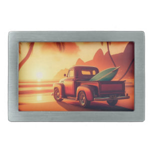 vintage tropical/Hawaiian surf truck Belt Buckle
