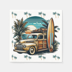 vintage tropical/Hawaiian surf truck Napkins