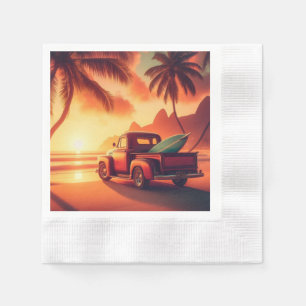 vintage tropical/Hawaiian surf truck Napkins