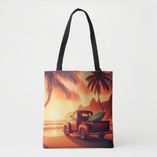 vintage tropical/Hawaiian surf truck Tote Bag