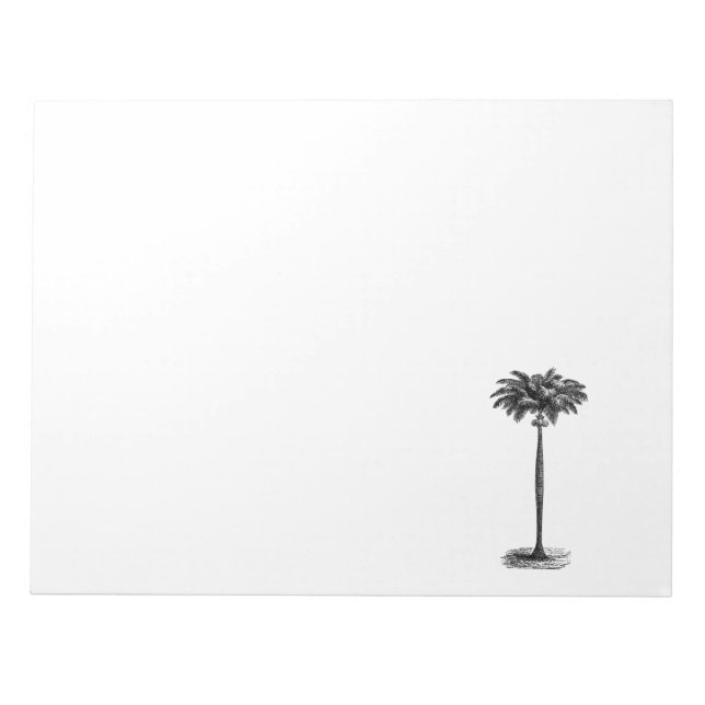Vintage Tropical Island Palm Tree Template Blank Notepad (Front)