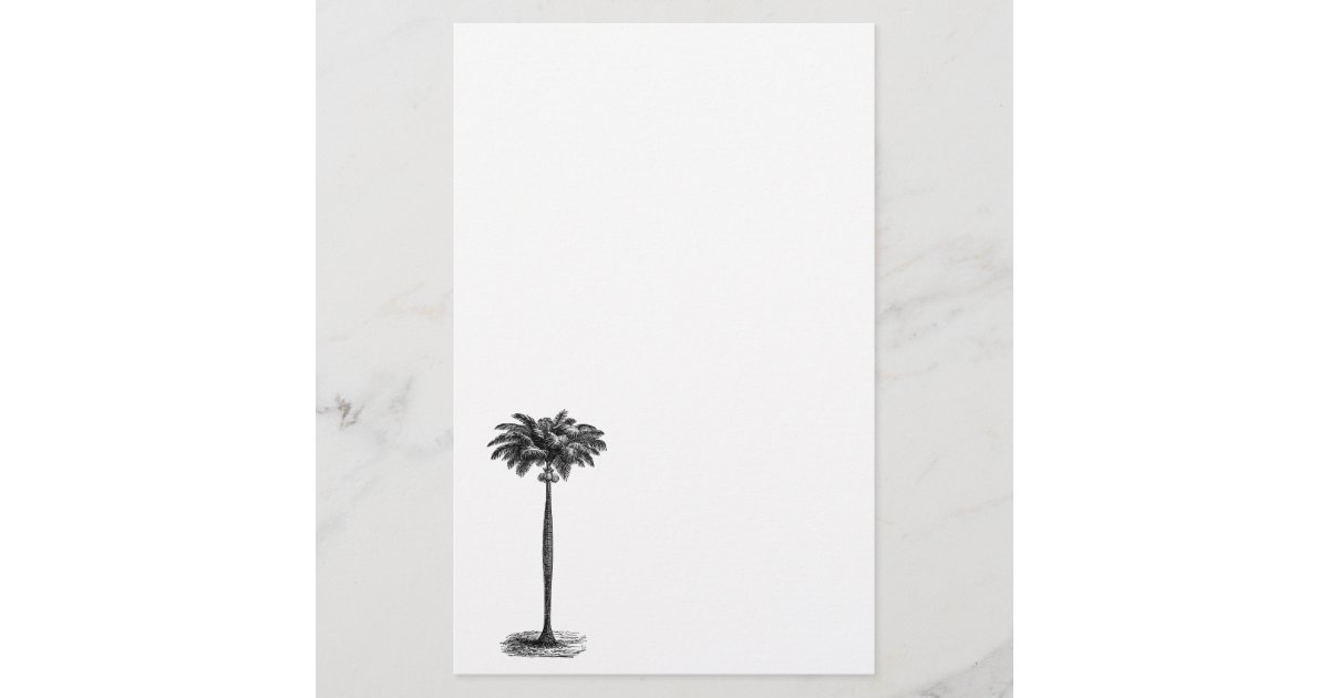 Vintage Tropical Island Palm Tree Template Blank Stationery | Zazzle