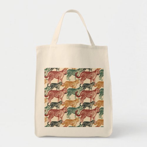 Vintage Tropical Jungle Wild Stalking Leopard Tote Bag