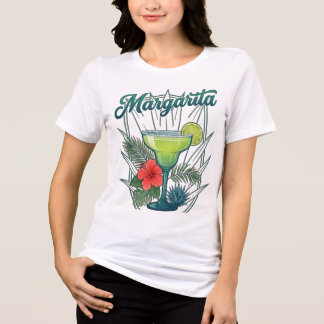 Vintage Tropical Margarita Cocktail Vibrant Graphi Tri-Blend Shirt