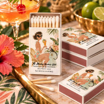 Vintage Tropical Monkey Cocktail Party Favor Matchboxes