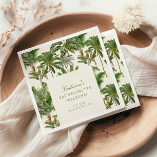 Vintage Tropical Palm Tree Bachelorette Welcome  Napkins