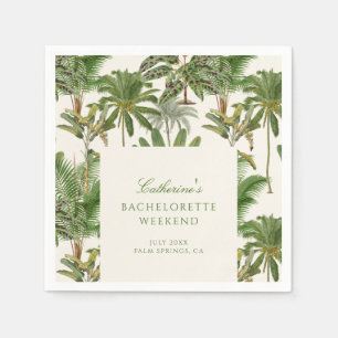 Vintage Tropical Palm Tree Bachelorette Welcome  Napkins