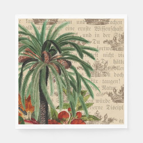 Vintage Tropical Palm Tree Napkins