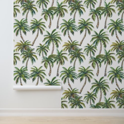 Vintage Tropical Palm Trees Wallpaper