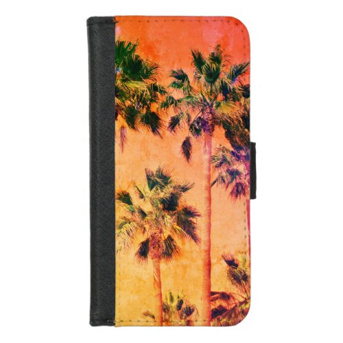 Vintage Tropical Palms iPhone 87 Wallet Case