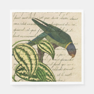 Vintage Tropical Parrot Napkins