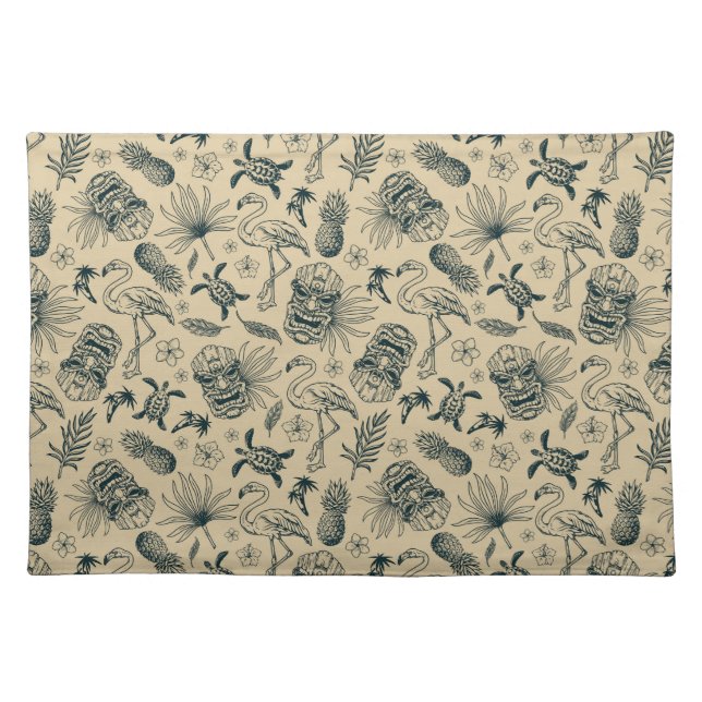 Vintage Tropical Pattern Cloth Placemat (Front)