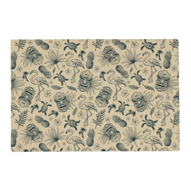 Vintage Tropical Pattern Placemat (Front)