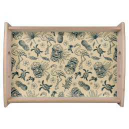 Vintage Tropical Pattern Serving Tray