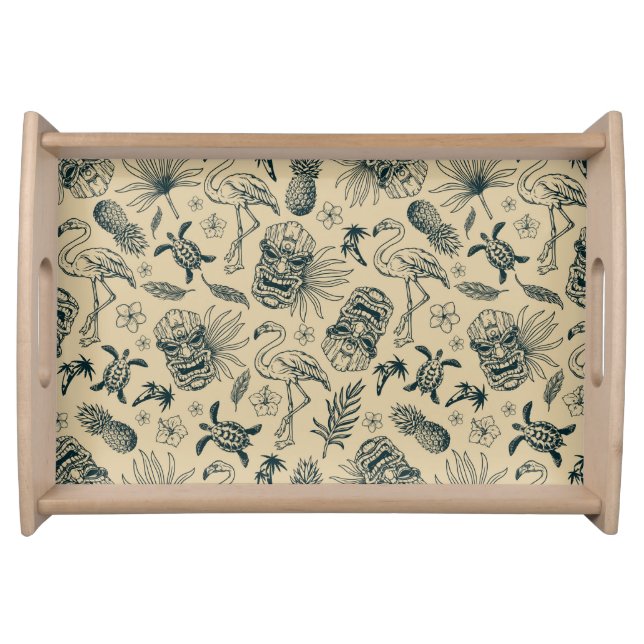 Vintage Tropical Pattern Serving Tray (Front)