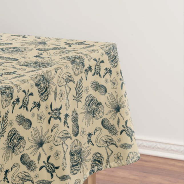 Vintage Tropical Pattern Tablecloth (In Situ)