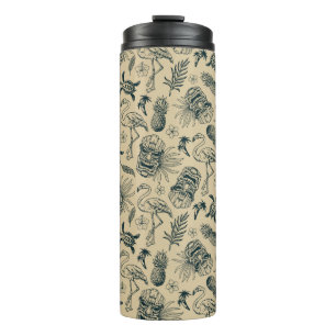 Vintage Tropical Pattern Thermal Tumbler