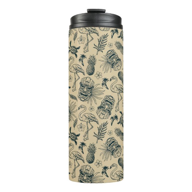 Vintage Tropical Pattern Thermal Tumbler (Front)