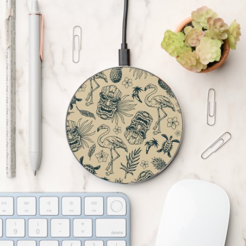 Vintage Tropical Pattern Wireless Charger