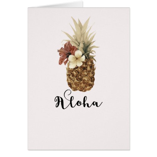 Vintage Tropical Pineapple Hibiscus Floral Aloha