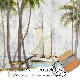 Vintage Tropical Rustic Texture Decoupage Tissue Paper
