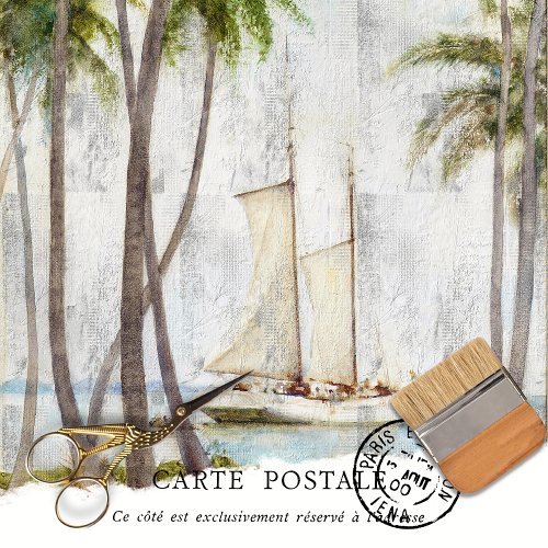 Vintage Tropical Rustic Texture Decoupage Tissue Paper