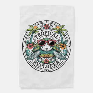 Vintage Tropical Sea Turtle Sunglasses Graphic Shi Garden Flag