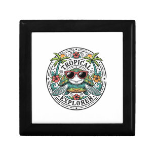 Vintage Tropical Sea Turtle Sunglasses Graphic Shi Gift Box