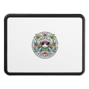 Vintage Tropical Sea Turtle Sunglasses Graphic Shi Hitch Cover