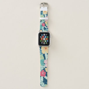 vintage tropical summer hawaiian seamless pattern  apple watch band