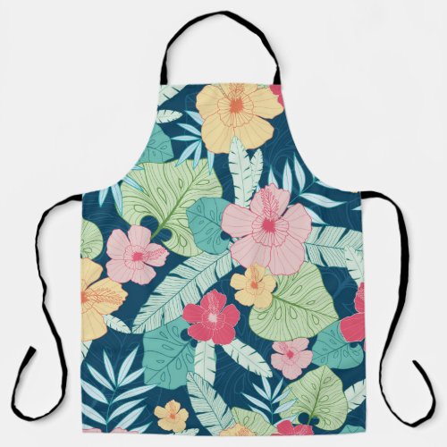 vintage tropical summer hawaiian seamless pattern  apron