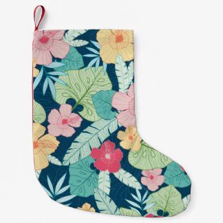 vintage tropical summer hawaiian seamless pattern small christmas stocking