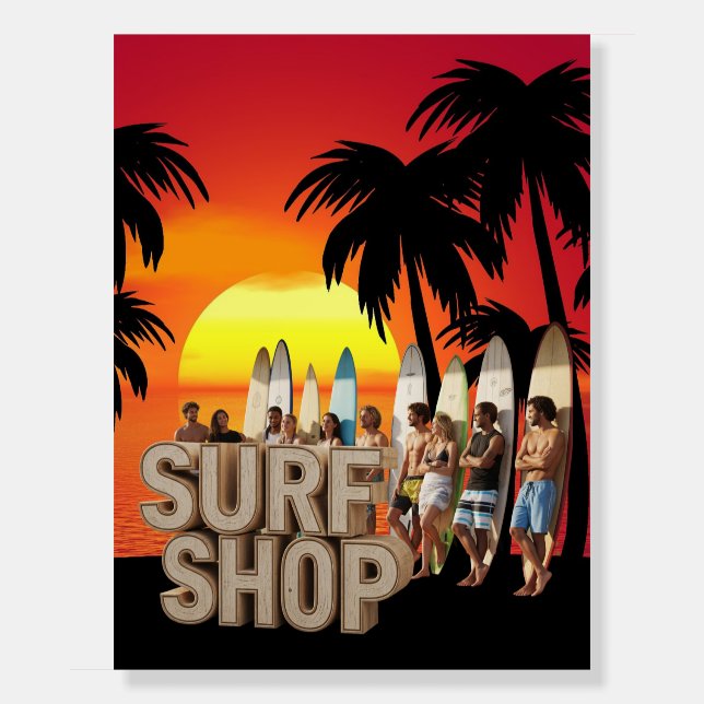 Vintage Tropical Surf Shop Foam Board (Front)