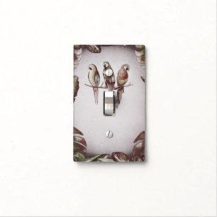 Vintage Tropical Tiki Birds Parrots & Leaves Light Switch Cover