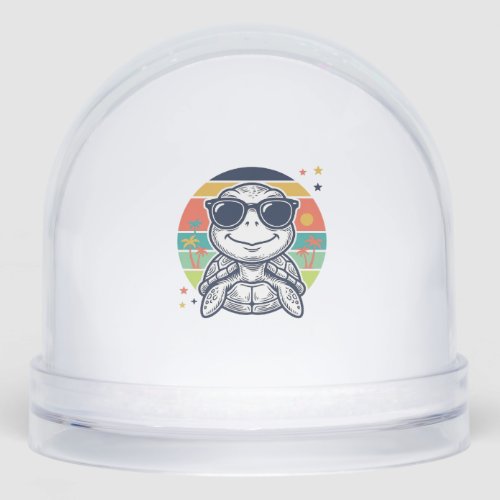 Vintage Tropical Turtle Sunglasses Beach Shirt_1 Snow Globe
