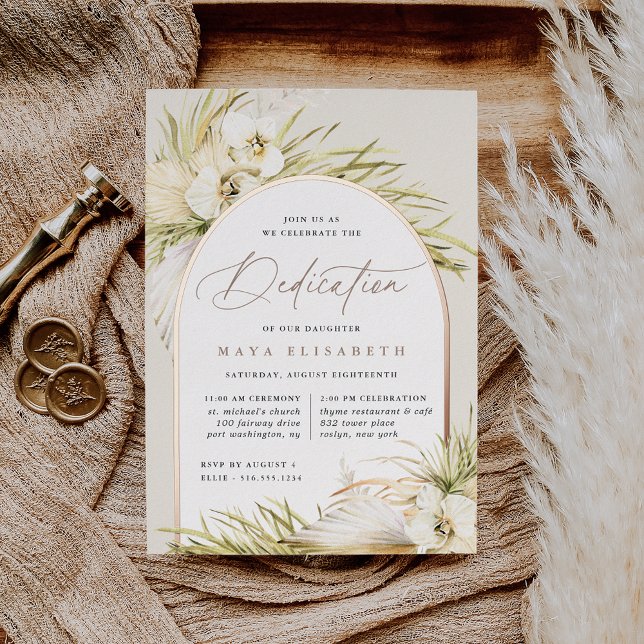 Vintage Tropics | Baby Dedication Foil Invitation (Creator Uploaded)