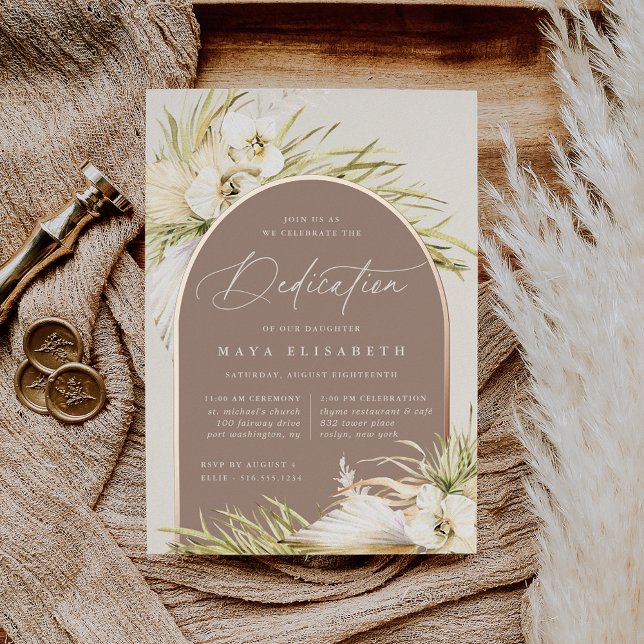 Vintage Tropics Baby Dedication Foil Invitation (Creator Uploaded)