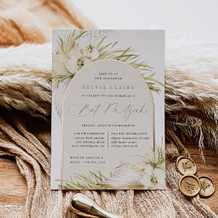 Vintage Tropics   Bat Mitzvah Foil Invitation
