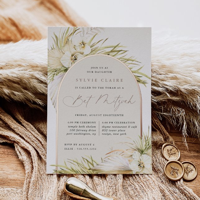 Vintage Tropics | Bat Mitzvah Foil Invitation (Creator Uploaded)