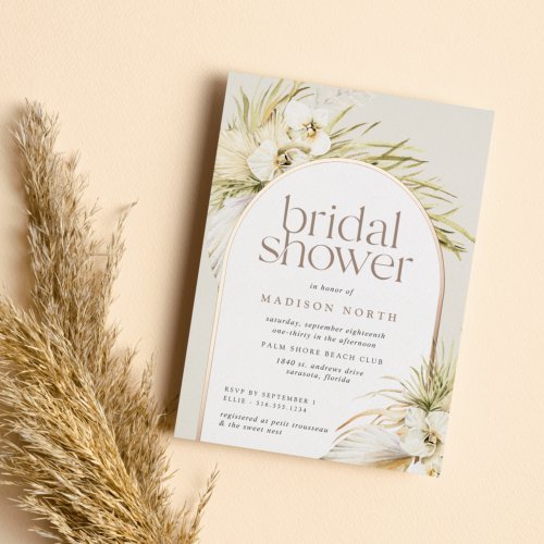 Vintage Tropics  Bridal Shower Foil Invitation