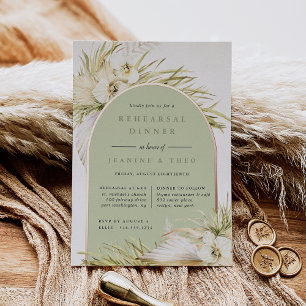 Vintage Tropics   Ceremony Rehearsal Dinner Foil I Invitation