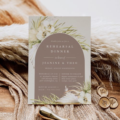 Vintage Tropics Ceremony Rehearsal Dinner Invitation