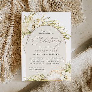Vintage Tropics Christening Ceremony & Party Invitation