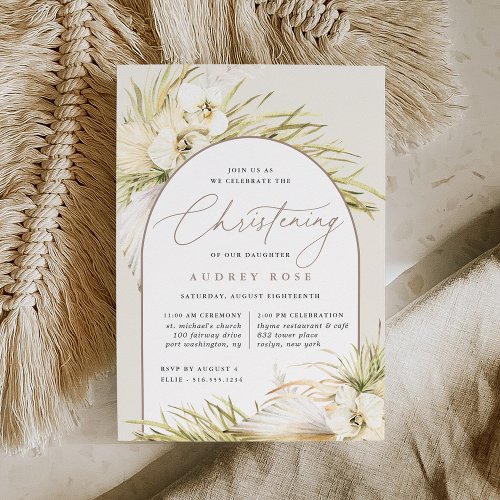 Vintage Tropics Christening Ceremony  Party Invitation