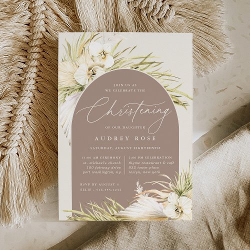 Vintage Tropics Christening Ceremony  Party Invitation