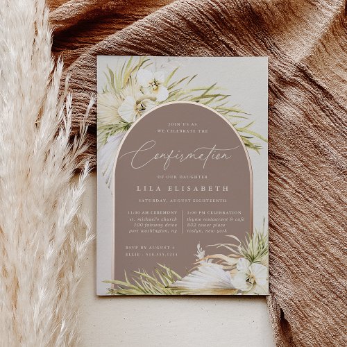 Vintage Tropics Confirmation Foil Invitation