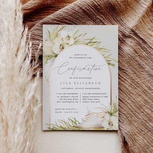 Vintage Tropics  Confirmation Foil Invitation