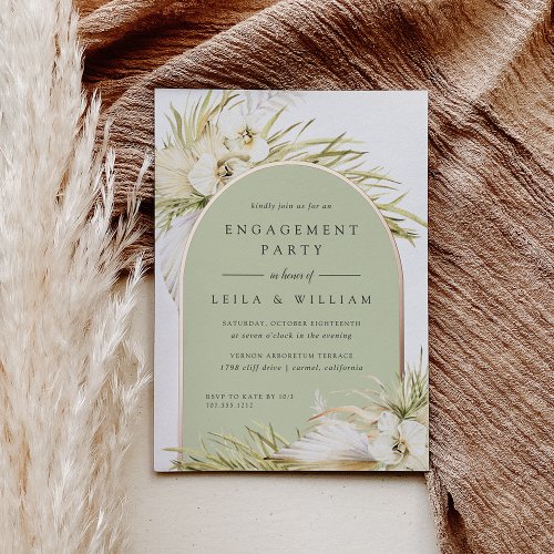 Vintage Tropics  Engagement Party Foil Invitation